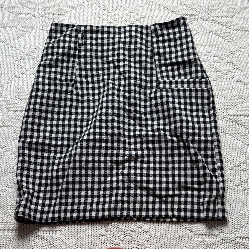 Forever 21 Monochrome Checkered Pencil Skirt